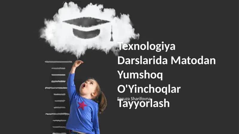 Texnologiya Darslarida Matodan Yumshoq O'Yinchoqlar Tayyorlash