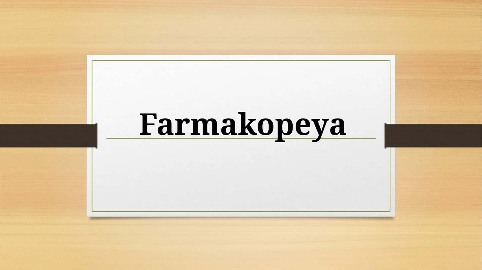 Farmakopeya