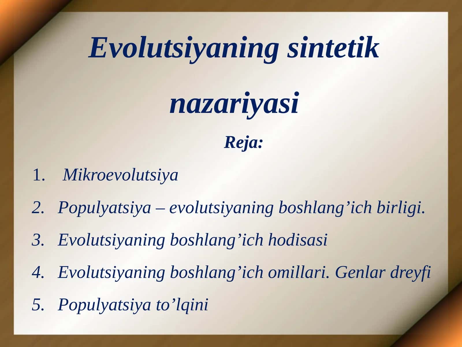 Evolutsiyaning sintetik