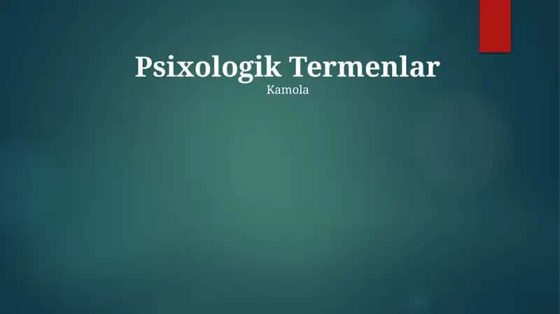 Psixologik Termenlar