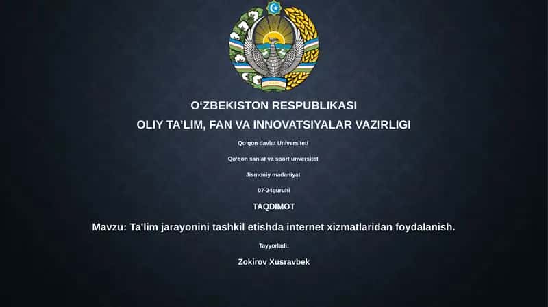 Ta'limda internet xizmatlaridan foydalanish
