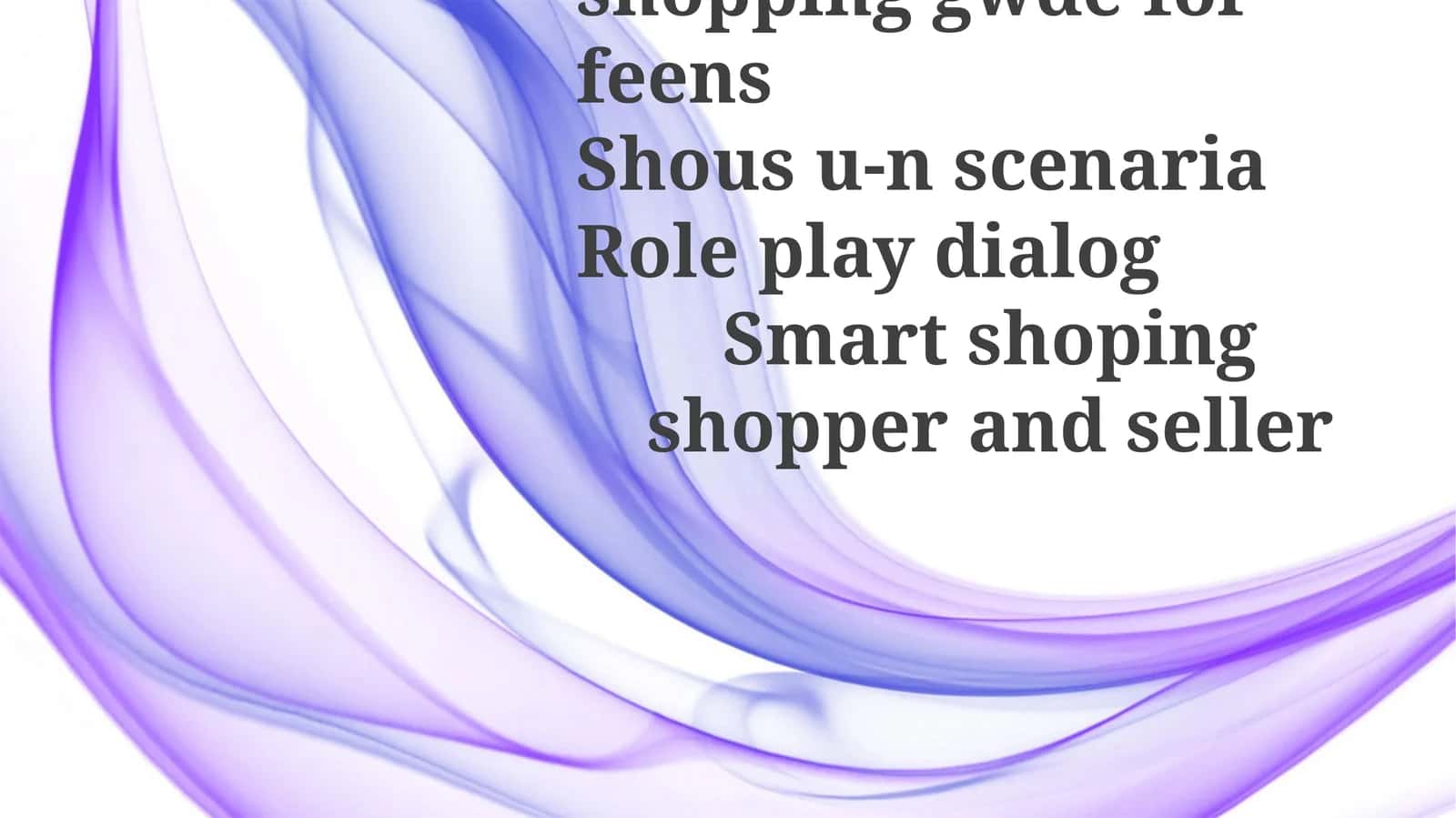 Teen Shopping: Scenarios & Skills