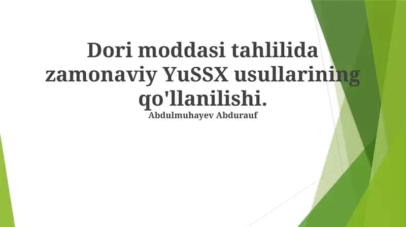 Zamonaviy YuSSX usullari