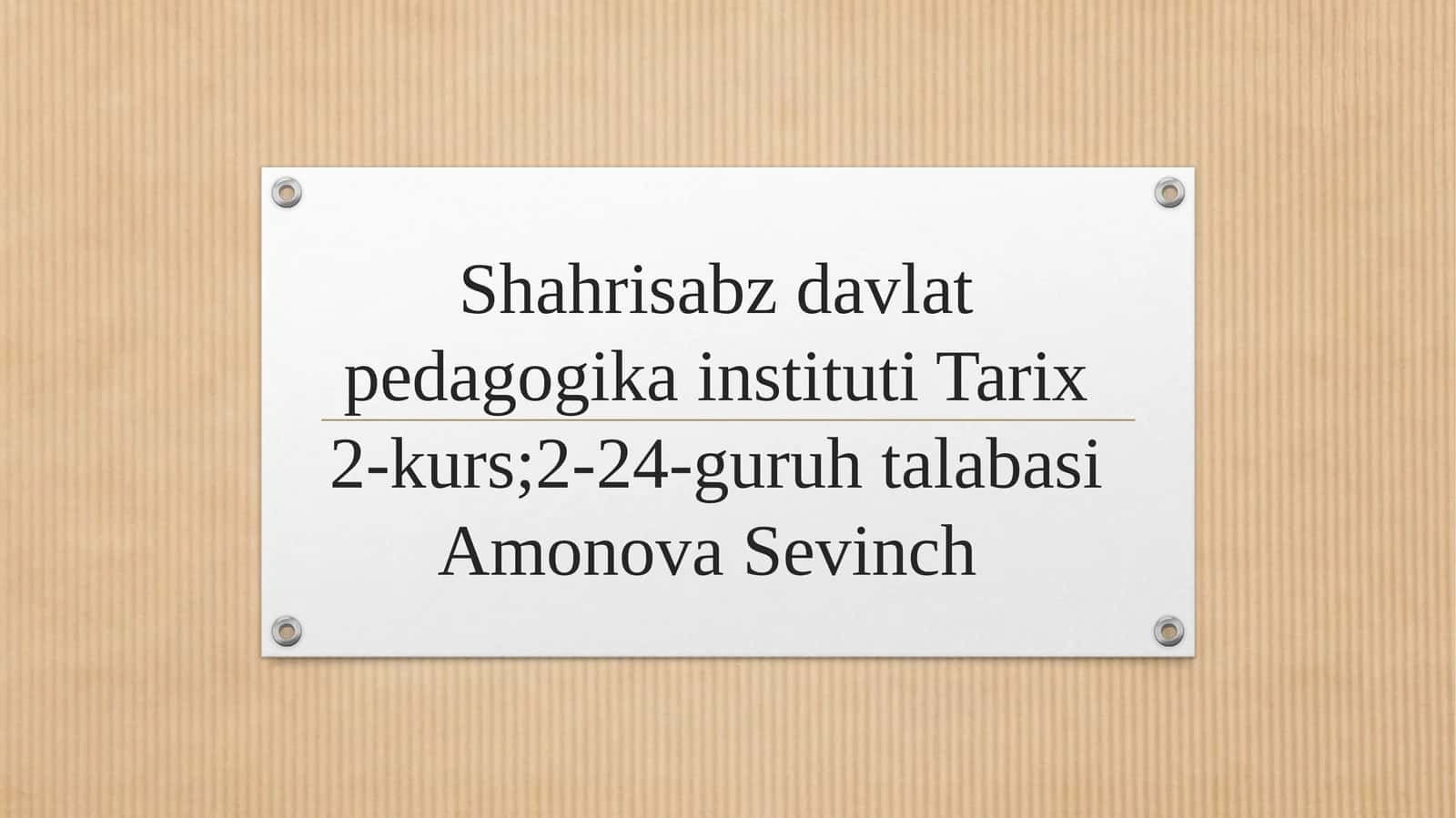 Mirzo Ulug’bekning pedagogik g’oyalari va ta’lim rivojidagi o’rni