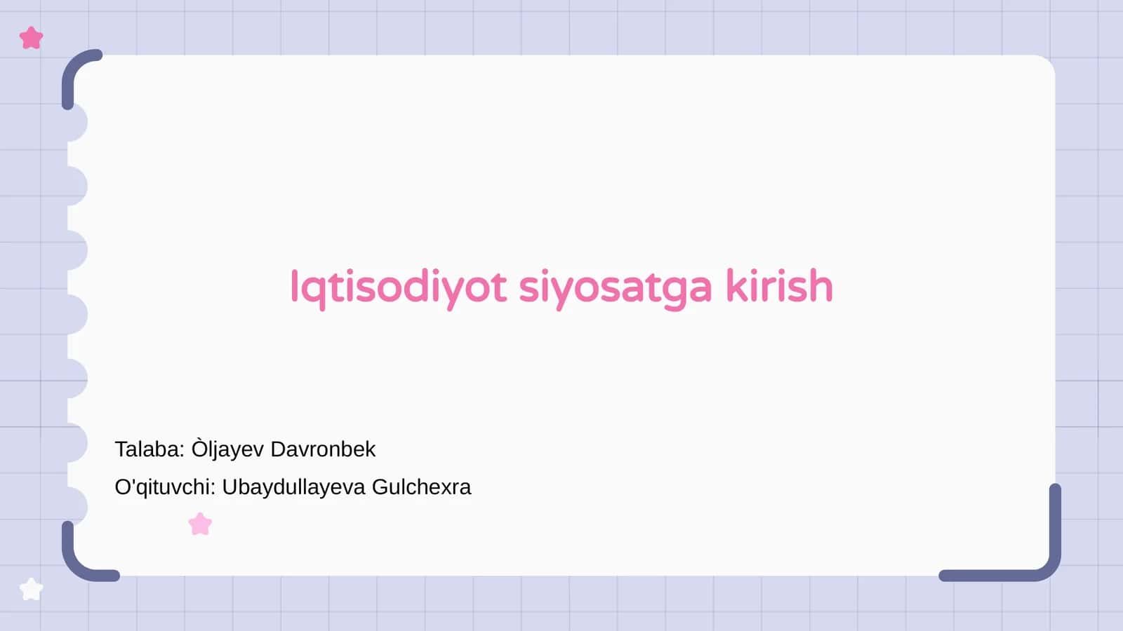 Iqtisodiyot siyosatga kirish