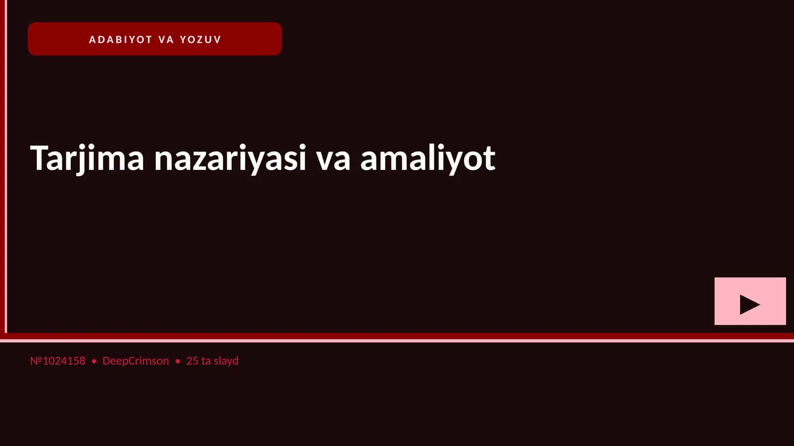 Tarjima nazariyasi va amaliyot