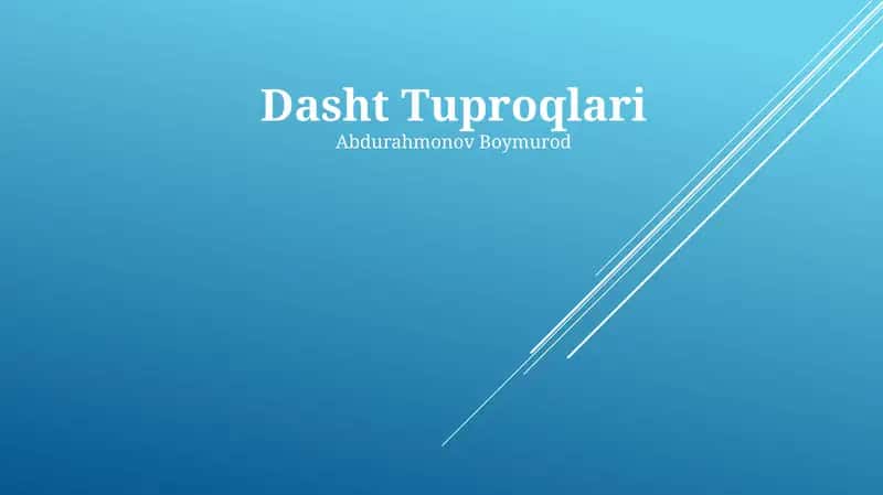 Dasht Tuproqlari