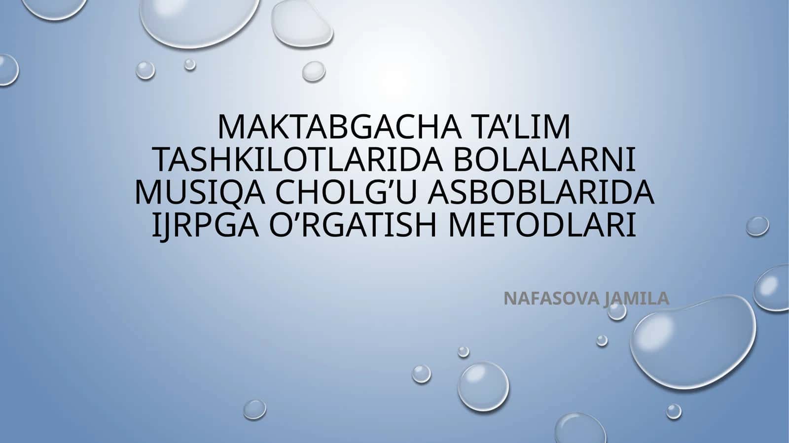 Bolalarni Musiqa Cholg'u Asboblarida Ijrog'a O'rgatish Metodlari