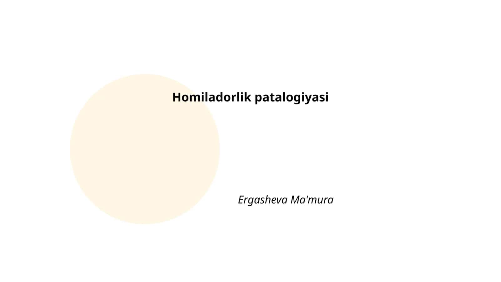 Homiladorlik patalogiyasi
