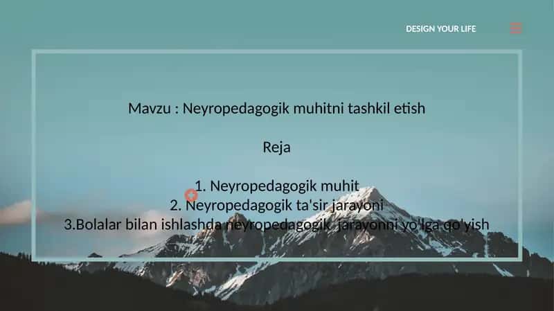 Neyropedagogik muhitni tashkil etish