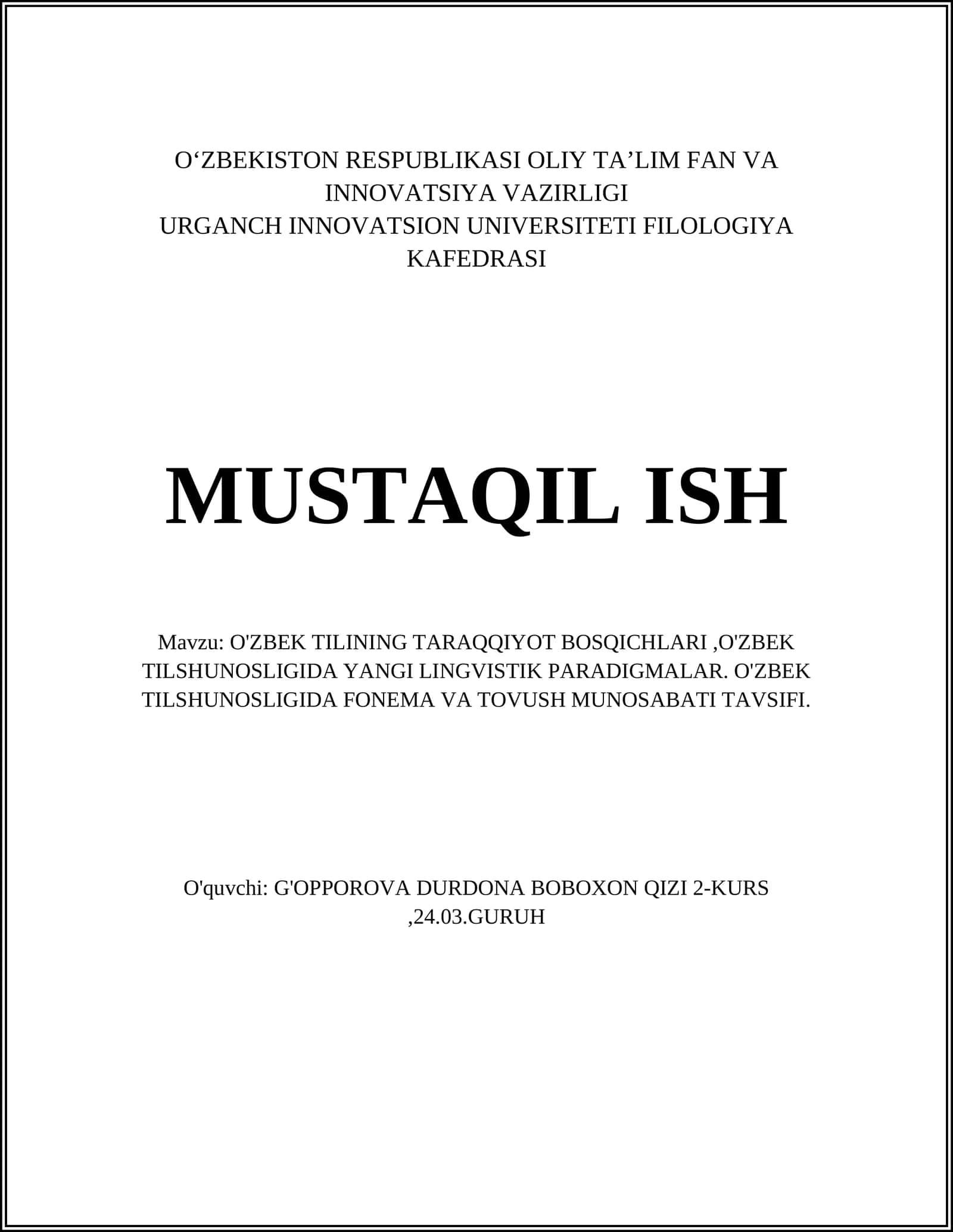 O'zbek Tilining Taraqqiyot Bosqichlari
