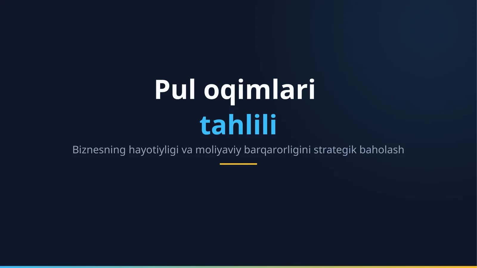 Pul oqimlari tahlili
