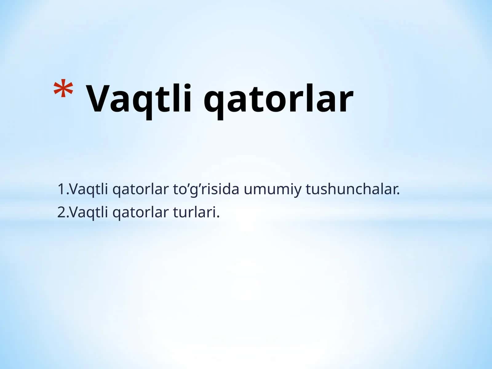 Vaqtli qatorlar