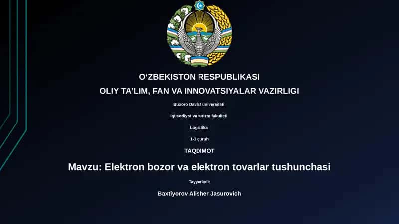 Elektron tijorat tushunchasi