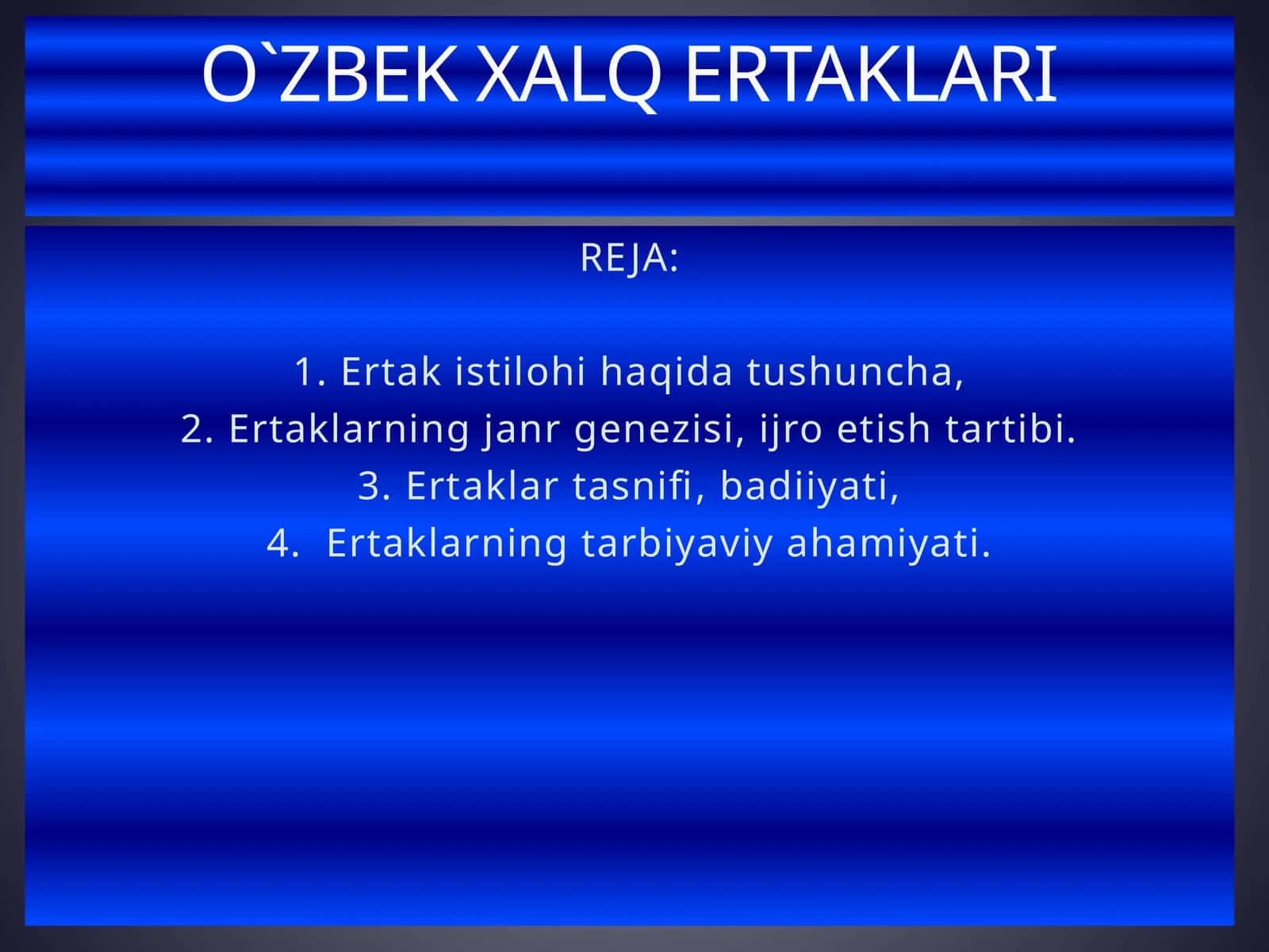 Ertaklar tasnifi va tarbiyasi
