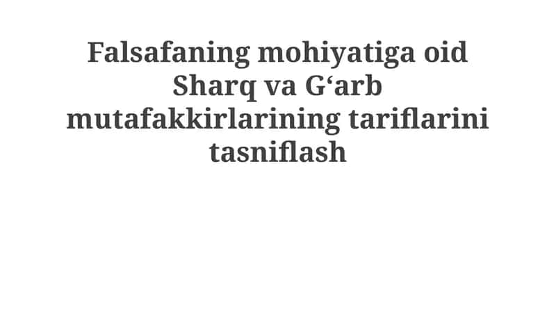Falsafaning Mohiyati