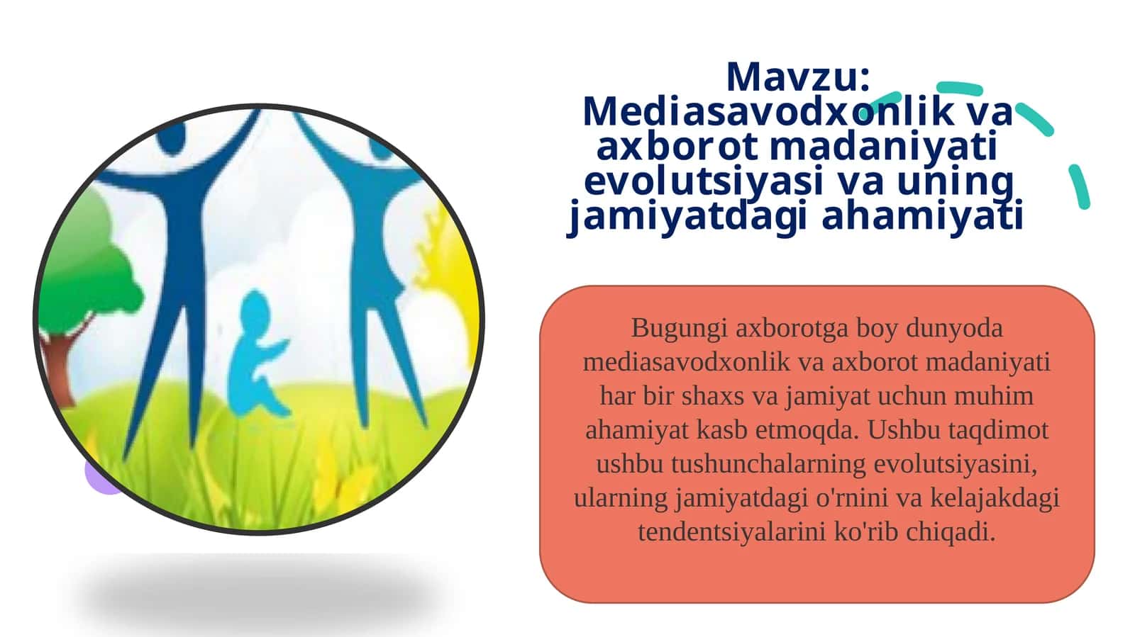 Mediasavodxonlik va axborot madaniyatievolutisiyasi va uning jamiyatdagi ahamiyati