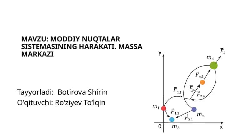 Moddiy Nuqtalarsistemasining Harakati. Massa Markazi