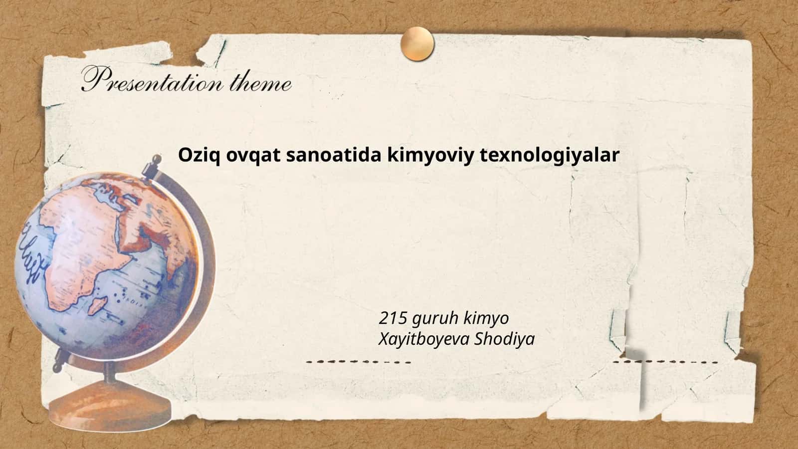 Oziq ovqat sanoatida kimyoviy texnologiyalar