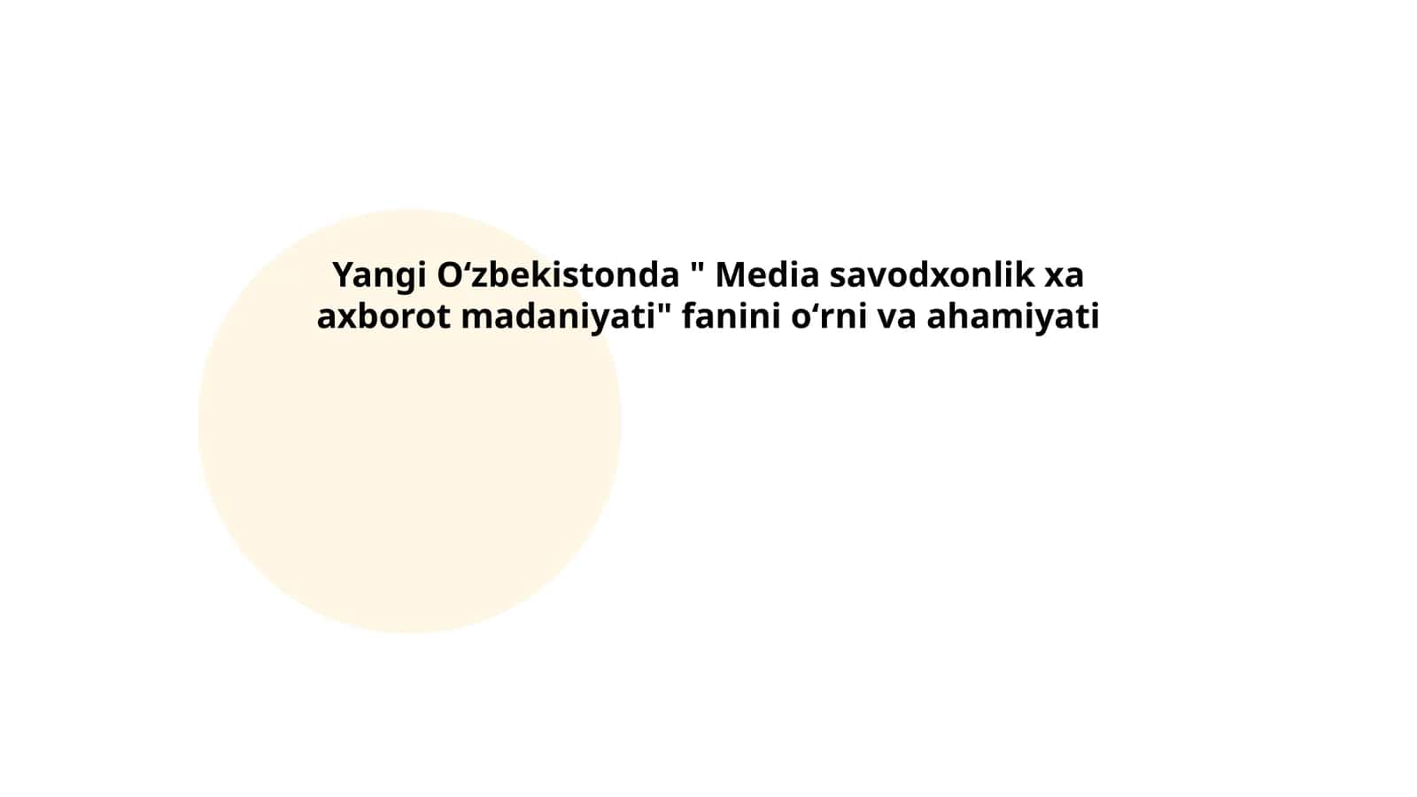 Media savodxonlik xa axborot madaniyati