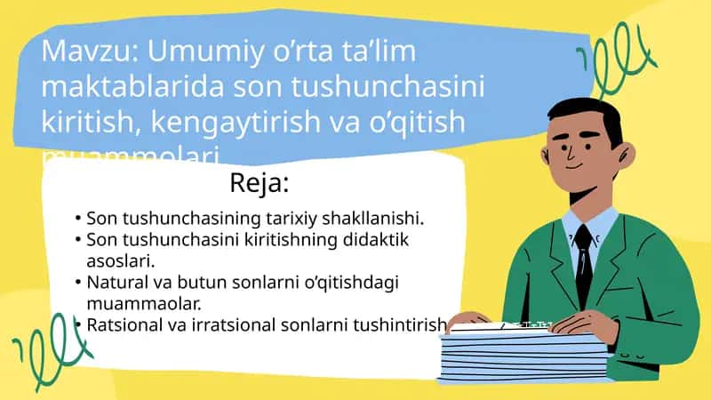 Son tushunchasini kiritish,kengaytirish va o'qitish