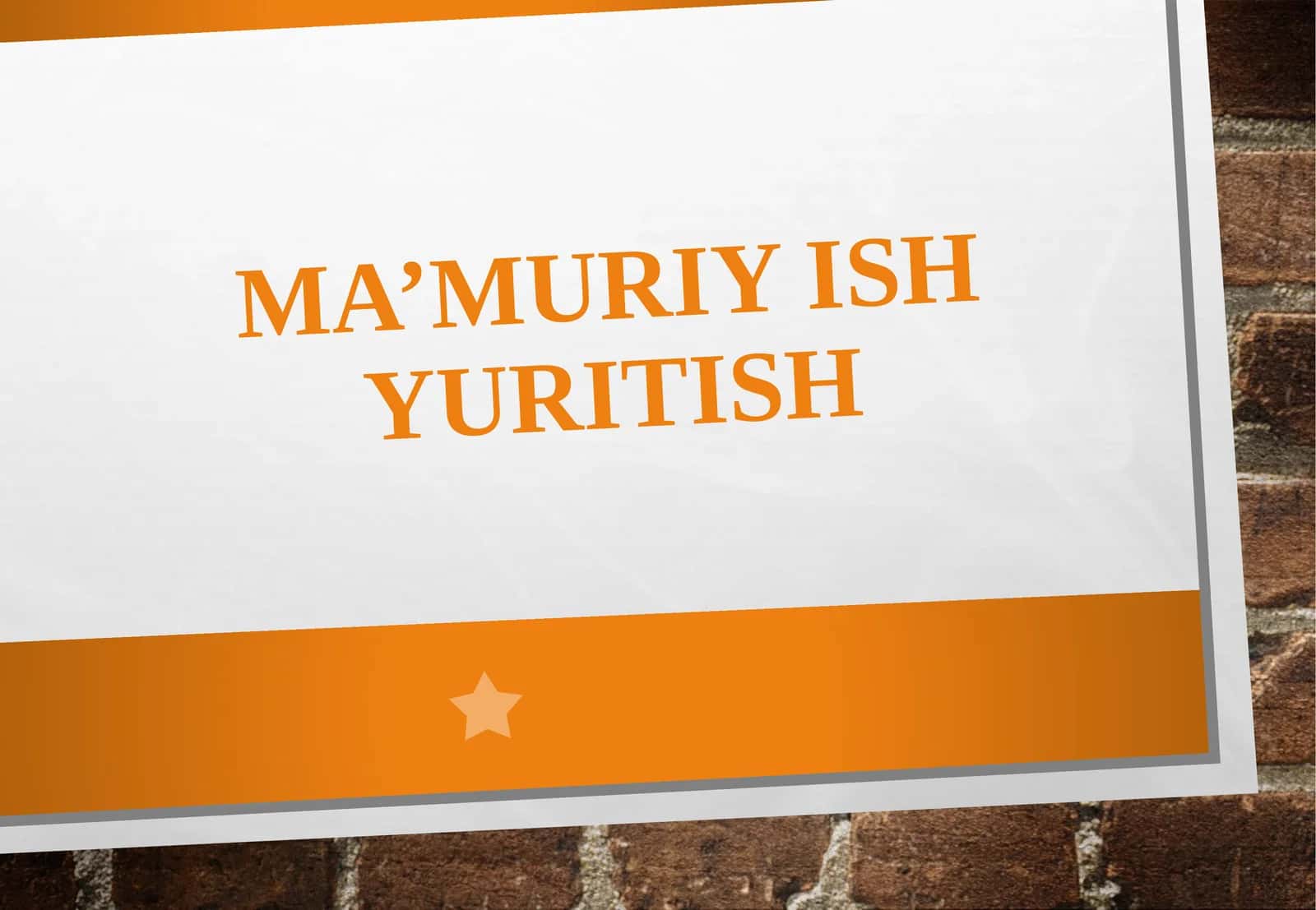 Ma’muriy ish yuritish
