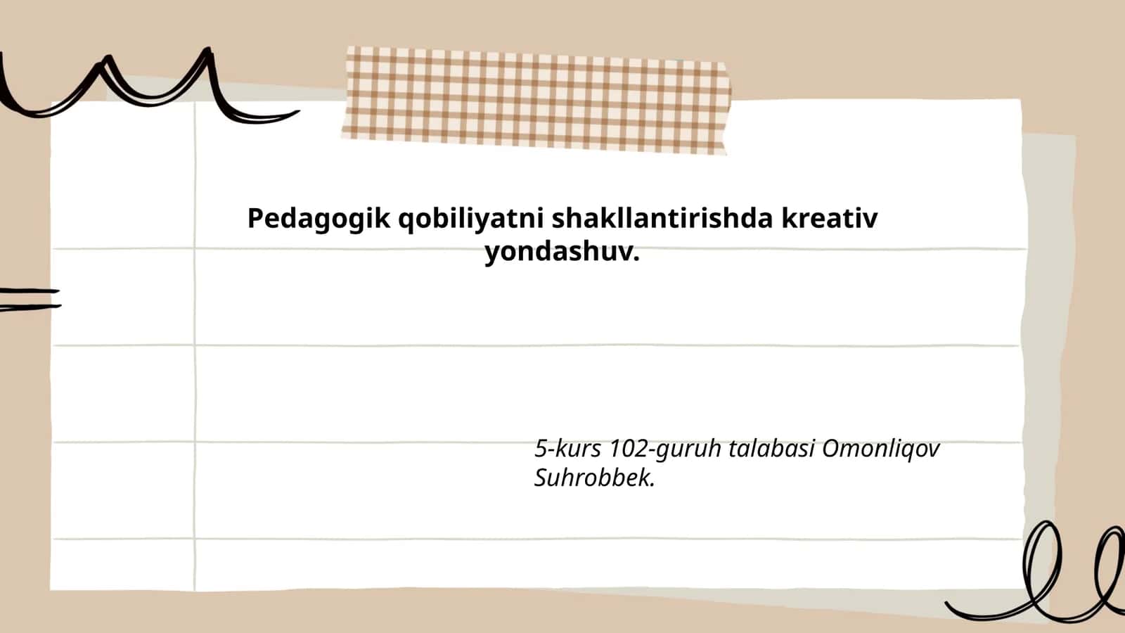 Pedagogik qobiliyatni shakllantirishda kreativ yondashuv