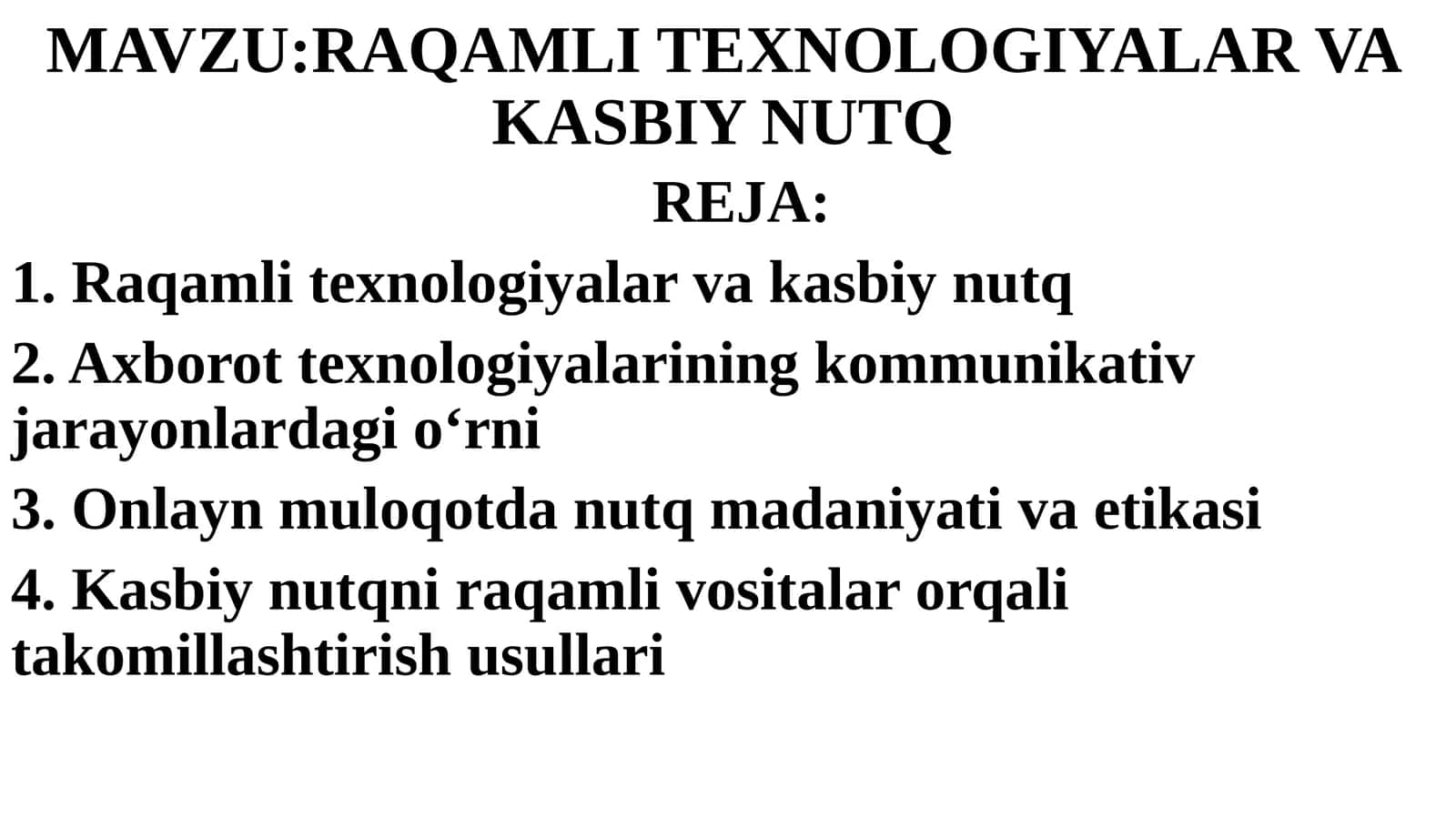 RAQAMLI TEXNOLOGIYALAR VA KASBIY NUTQ