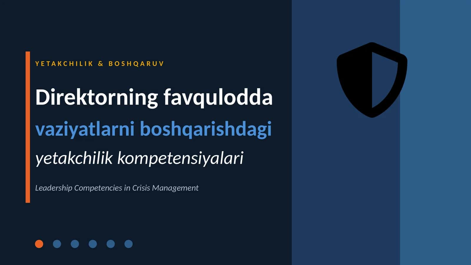 YETAKCHILIK & BOSHQARUV