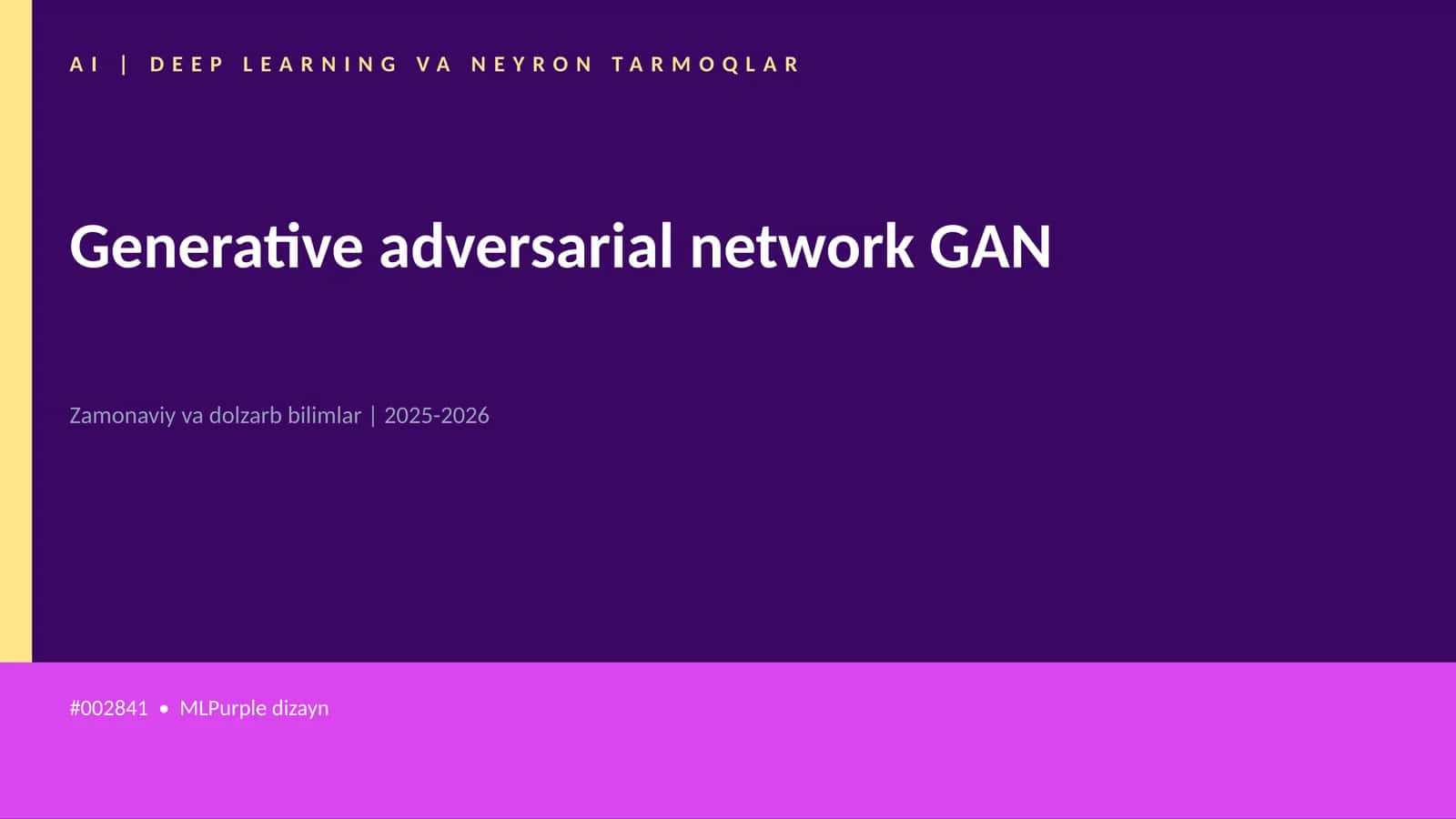 Generative adversarial network GAN
