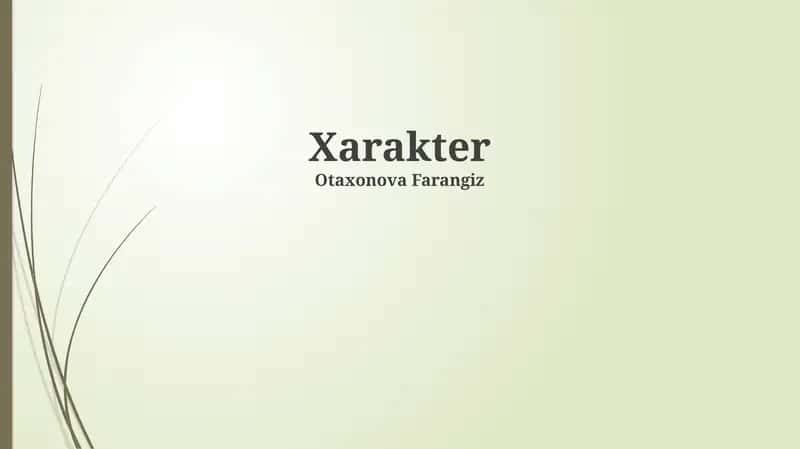 Xarakter