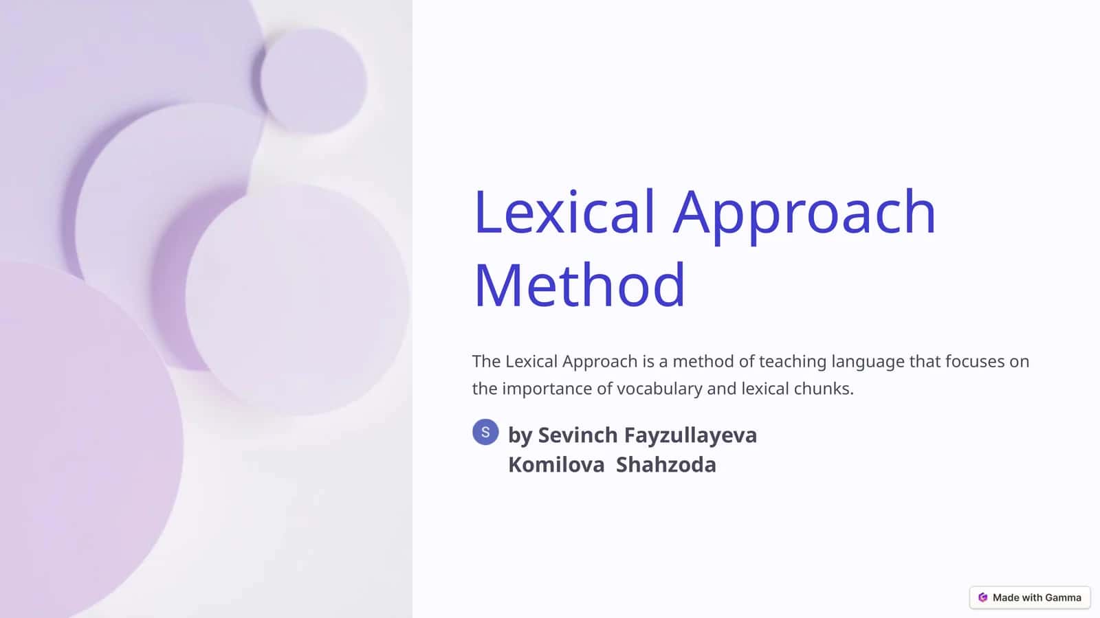 Lexical Approach Method