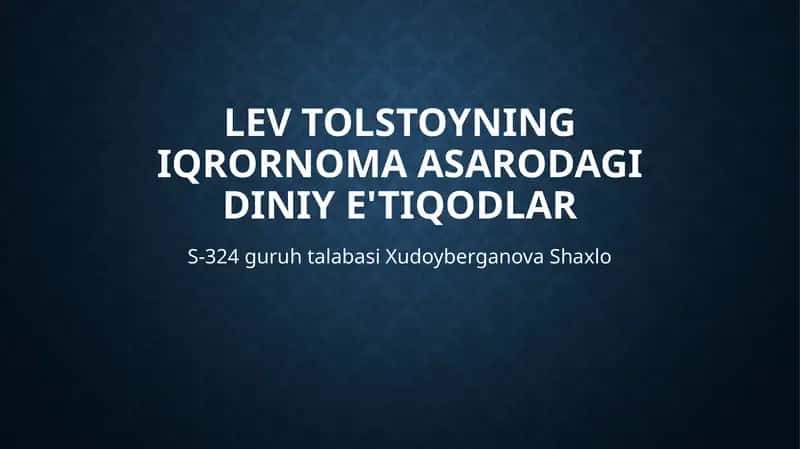 Lev Tolstoy Iqrornoma asari