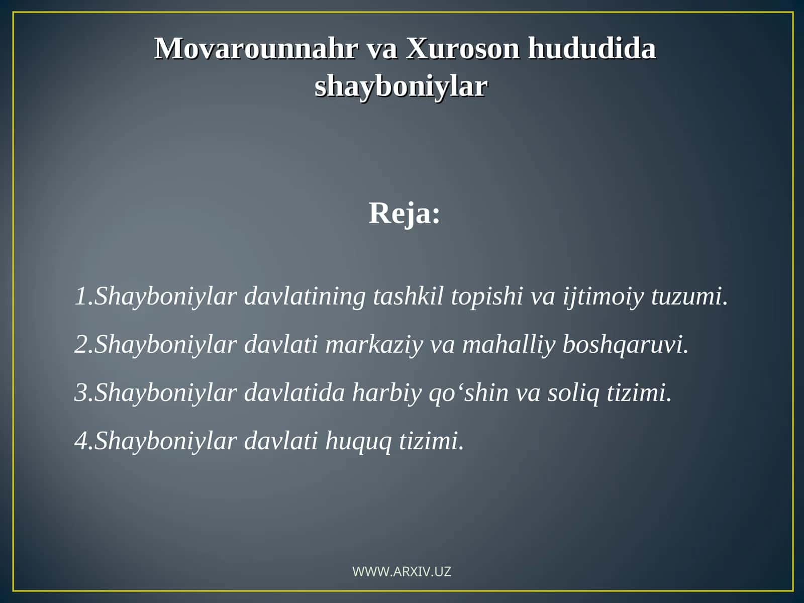 Shayboniylar davlati tuzumi