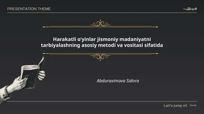 Harakatli oʻyinlar jismoniy madaniyatni tarbiyalashning asosiy metodi va vositasi