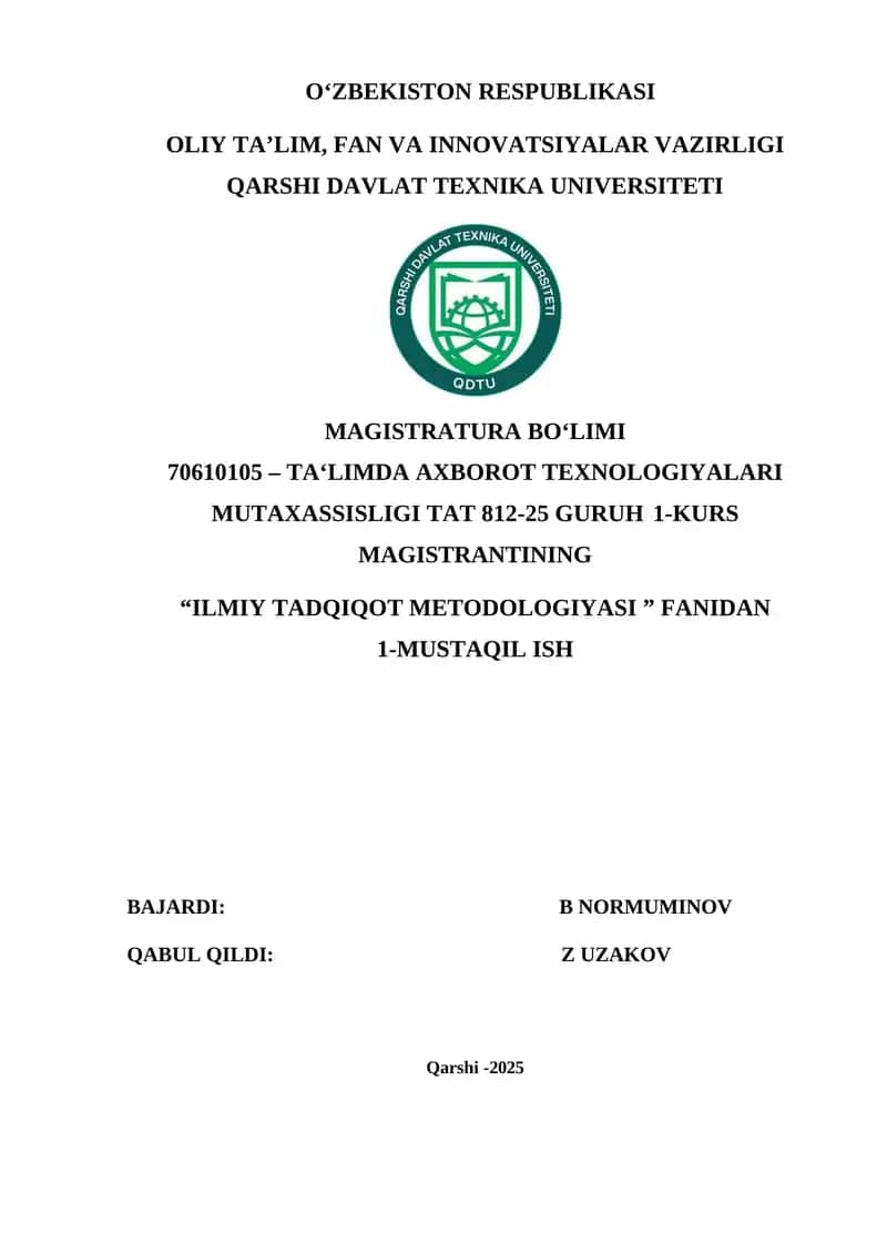 Ilmiy tadqiqot ishlarida Ta'limda innovatsion pedagogik texnologiyalarni targ'ib qiluvchi web platforma ishlab chiqishni maqsad va vazifalari, tadqiqot ob’yekti va predmetini aniqlash uslubiyati.