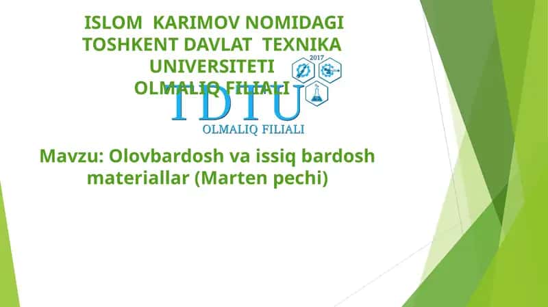 Olovbardosh va issiq bardosh materiallar (Marten pechi)
