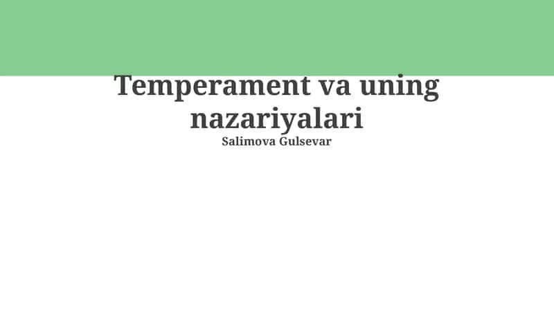 Temperament va uning nazariyalari