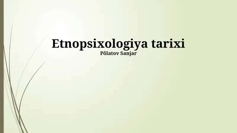 Etnopsixologiya tarixi