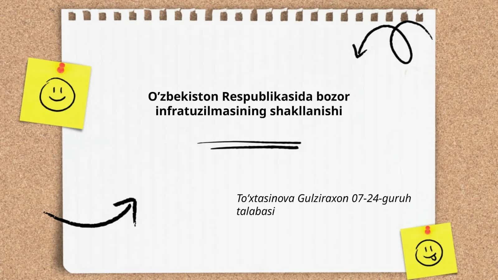 O’zbekiston Respublikasida bozor infratuzilmasining shakllanishi