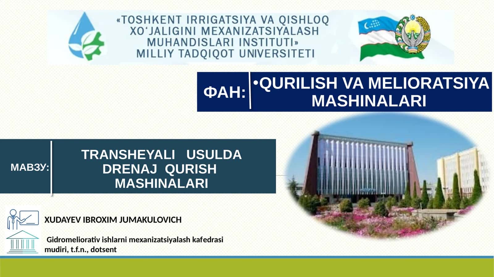 TRANSHEYALI USULDA DRENAJ QURISH MASHINALARI