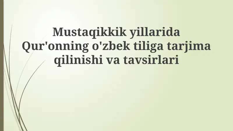 Mustaqillik davridagi Qur'on tarjimalari