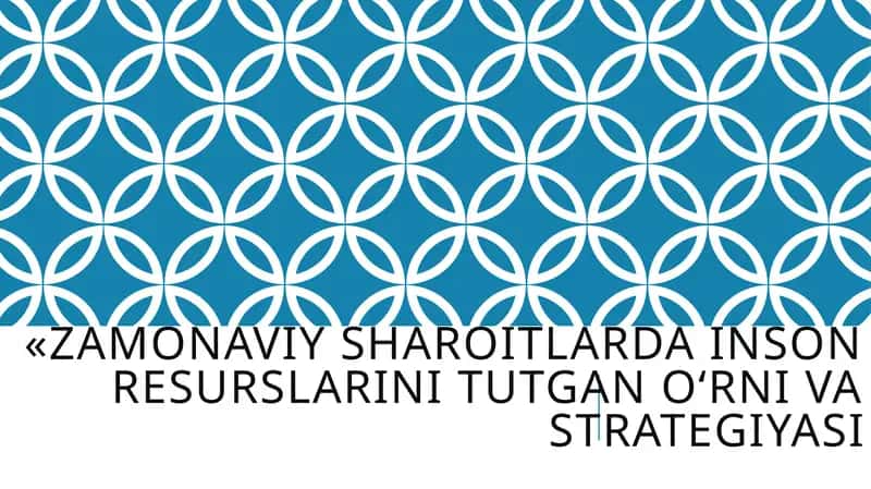 Inson resurslari va ularning boshqarilishi