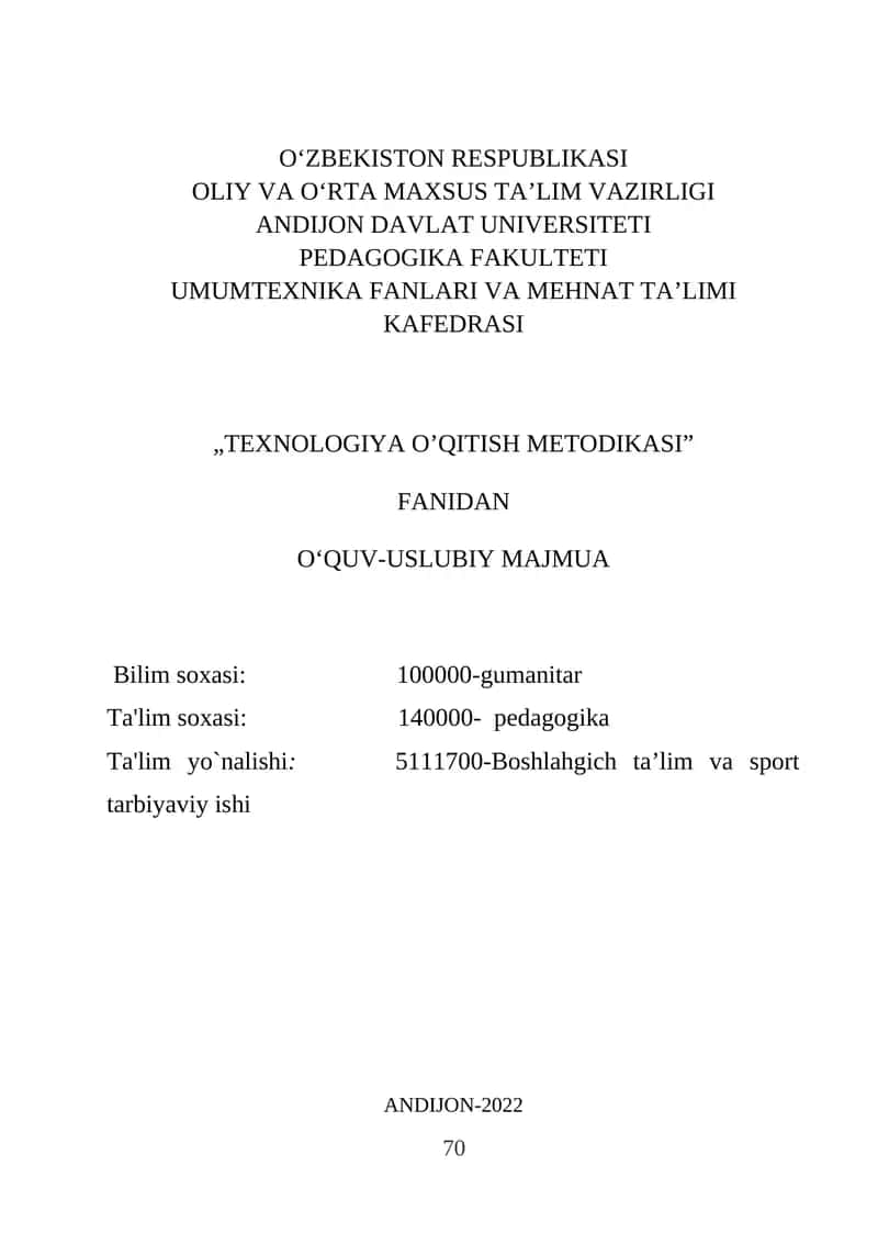 Mustaqil ish topshiriqlari