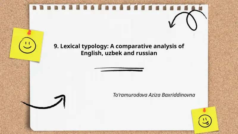 Lexical typology: A comparative analysis of English, uzbek and russian