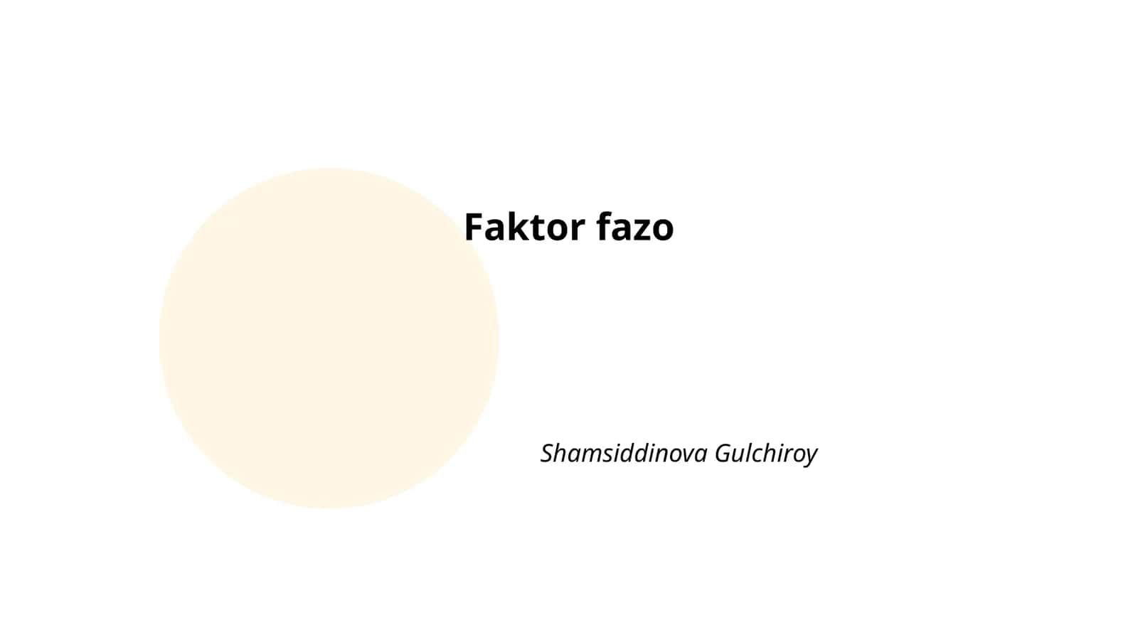 Faktor Fazo Tasnifi