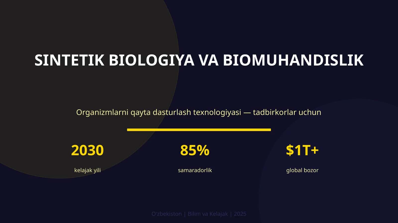 SINTETIK BIOLOGIYA VA BIOMUHANDISLIK