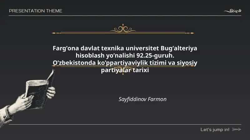Ko’ppartiyaviylik tizimi va siyosiy partiyalar tarixi