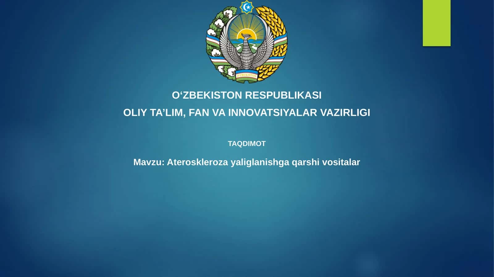 Ateroskleroz yalig'lanishga qarshi vositalar