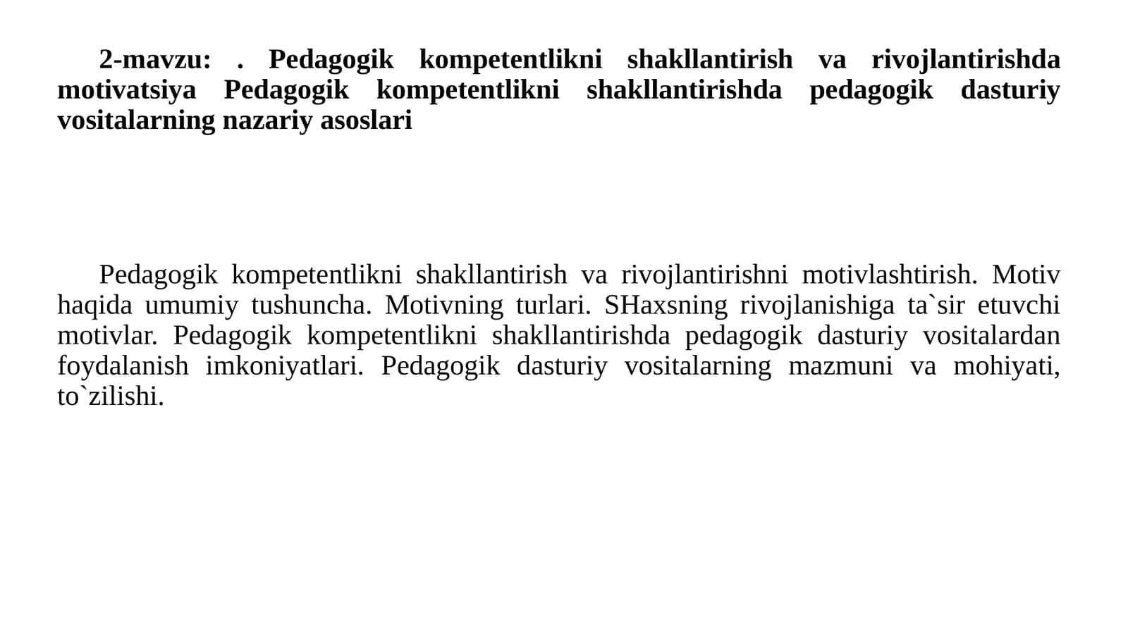 Pedagogik kompetentlikni shakllantirish va rivojlantirishda motivatsiya